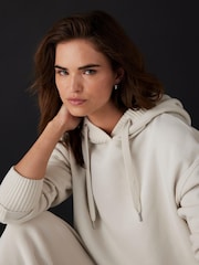 Mint Velvet White Cotton Blend Hooded Sweatshirt - Image 5 of 8