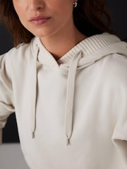 Mint Velvet White Cotton Blend Hooded Sweatshirt - Image 6 of 8