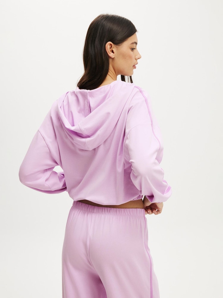 Cotton On Pink Departure Lounge Crop Hoodie - Image 2 of 6 Cotton On Pink Departure Lounge Crop Hoodie - Image 2 of 6