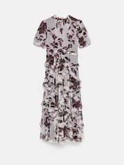 Mint Velvet Burgundy Floral Print Maxi Dress - صورة 6 من 8
