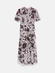 Mint Velvet Burgundy Floral Print Maxi Dress - صورة 7 من 8