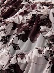 Mint Velvet Burgundy Floral Print Maxi Dress - صورة 8 من 8