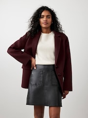 Mint Velvet Black Leather Mini Skirt - Image 4 of 6