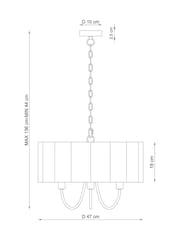 Natural Larson 3 Light Chandelier - Image 5 of 5