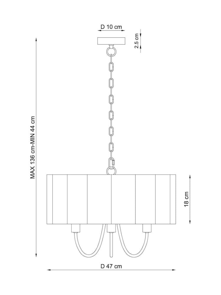 Natural Larson 3 Light Chandelier - Image 5 of 5