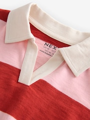 Pink/Red Stripe Collared Boxy Sweatshirt (3-16yrs) - Image 7 of 8