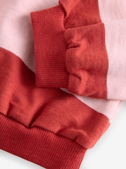 Pink/Red Stripe Collared Boxy Sweatshirt (3-16yrs) - Image 8 of 8