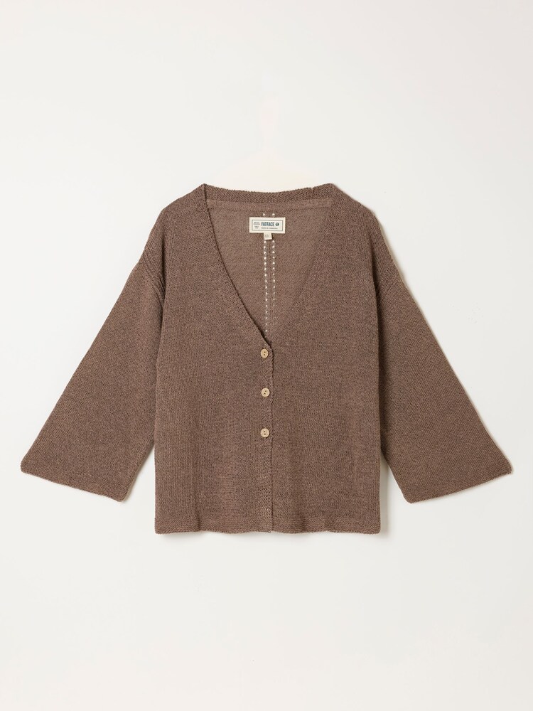 FatFace Bree Brown Knitted Cardigan - Image 6 of 6