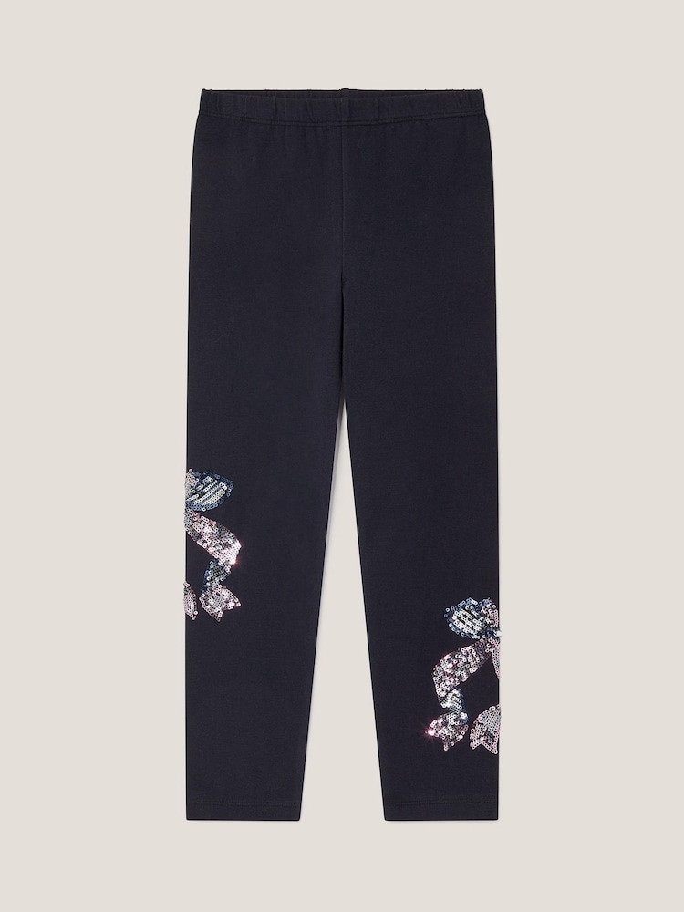 Buy Monsoon Blue Sequin Bow Leggings from Next Lebanon