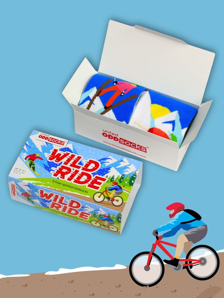 United Odd Socks Blue Wildride Boys Socks 6 pack - Image 4 of 4 United Odd Socks Blue Wildride Boys Socks 6 pack - Image 4 of 4