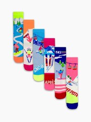 United Odd Socks Pink Ladies Ski Socks 6 Packs - Image 2 of 4