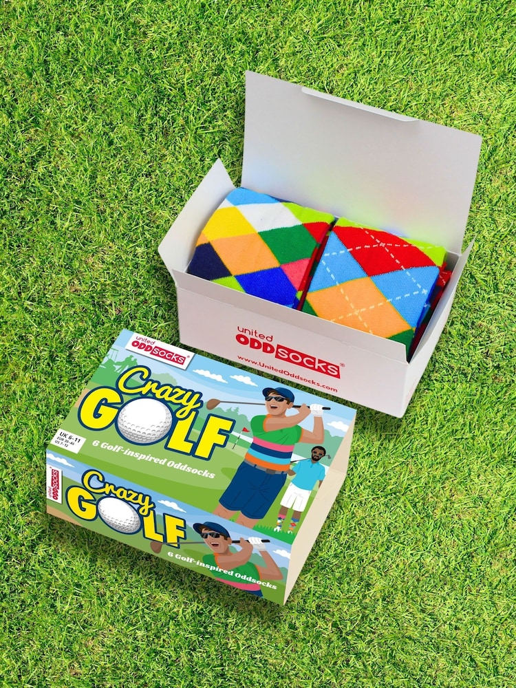 United Odd Socks Green Crazy Golf Mens Socks 6 Packs - Image 3 of 3