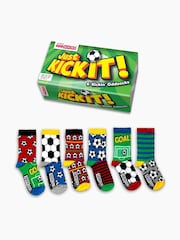 United Odd Socks Green Football Kick Boys Socks 6 Packs - Image 1 of 4