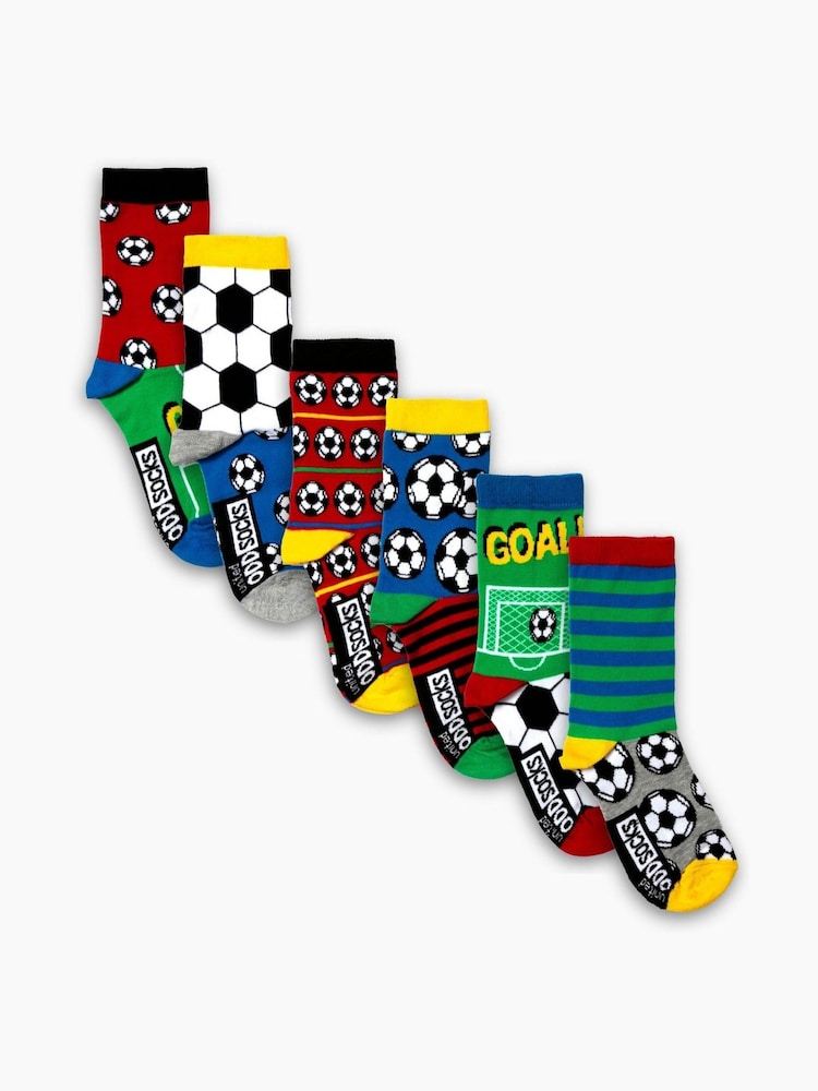 United Odd Socks Green Football Kick Boys Socks 6 Packs - Image 2 of 4