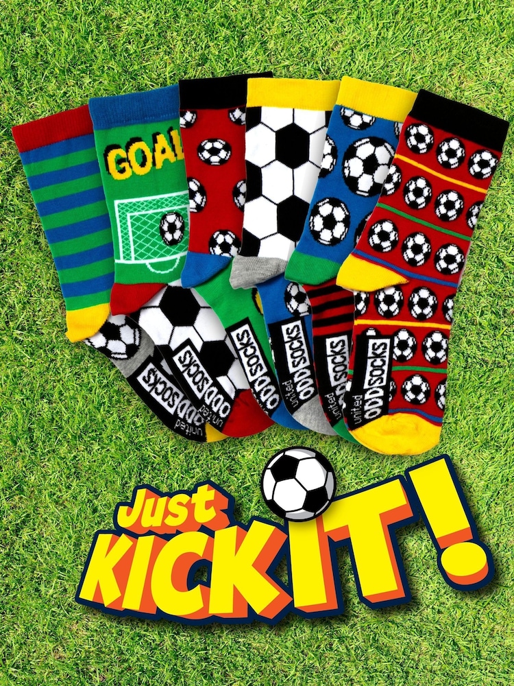 United Odd Socks Green Football Kick Boys Socks 6 Packs - Image 4 of 4