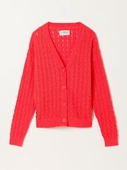 FatFace Winnie Red Knitted Cardigan - Image 5 of 5