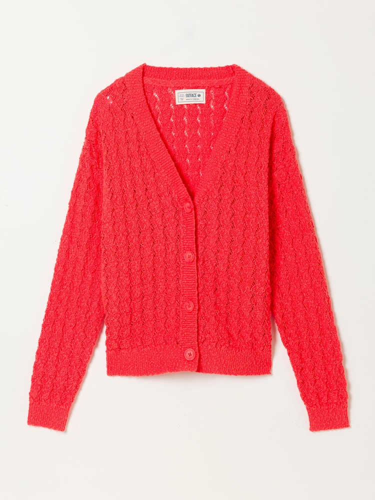 FatFace Winnie Red Knitted Cardigan - Image 5 of 5 FatFace Winnie Red Knitted Cardigan - Image 5 of 5