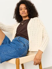 FatFace Winnie Natural Knitted Cardigan - Image 5 of 6