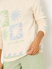 FatFace Ivory Sun Knitted Jumper - Image 5 of 7