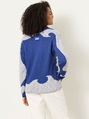 FatFace Cobalt Blue Sea Knitted Jumper - Image 2 of 5