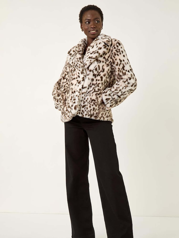 Roman Brown Faux Animal Fur Coat - Image 2 of 5 Roman Brown Faux Animal Fur Coat - Image 2 of 5