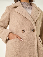 Roman Brown Borg Single Breasted Coat - Image 6 of 6