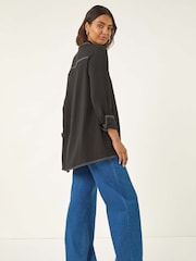 Roman Black Constrast Stitch Shirt - Image 3 of 5
