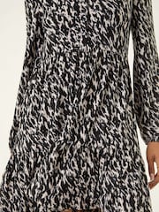 Roman Black Abstract Print Buttoned Stretch Dress - Image 5 of 5