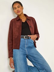 Roman Red Suedette Button Jacket - Image 1 of 5