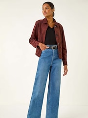 Roman Red Suedette Button Jacket - Image 2 of 5