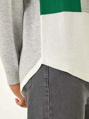 Roman Grey Ribbed Colourblock Knit Jumper - Image 5 of 5