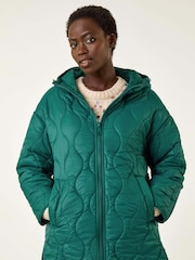 Verde - Roman Quilted Hooded Coat - Imagem 2 de 5