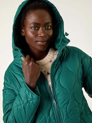 Verde - Roman Quilted Hooded Coat - Imagem 4 de 5