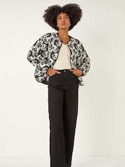 Roman White Soft Printed Quilted Jacket - Image 2 of 5