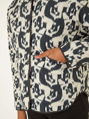 Roman White Soft Printed Quilted Jacket - Image 5 of 5