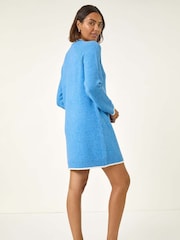 Roman Blue High Neck Knitted Shift Dress - Image 2 of 5