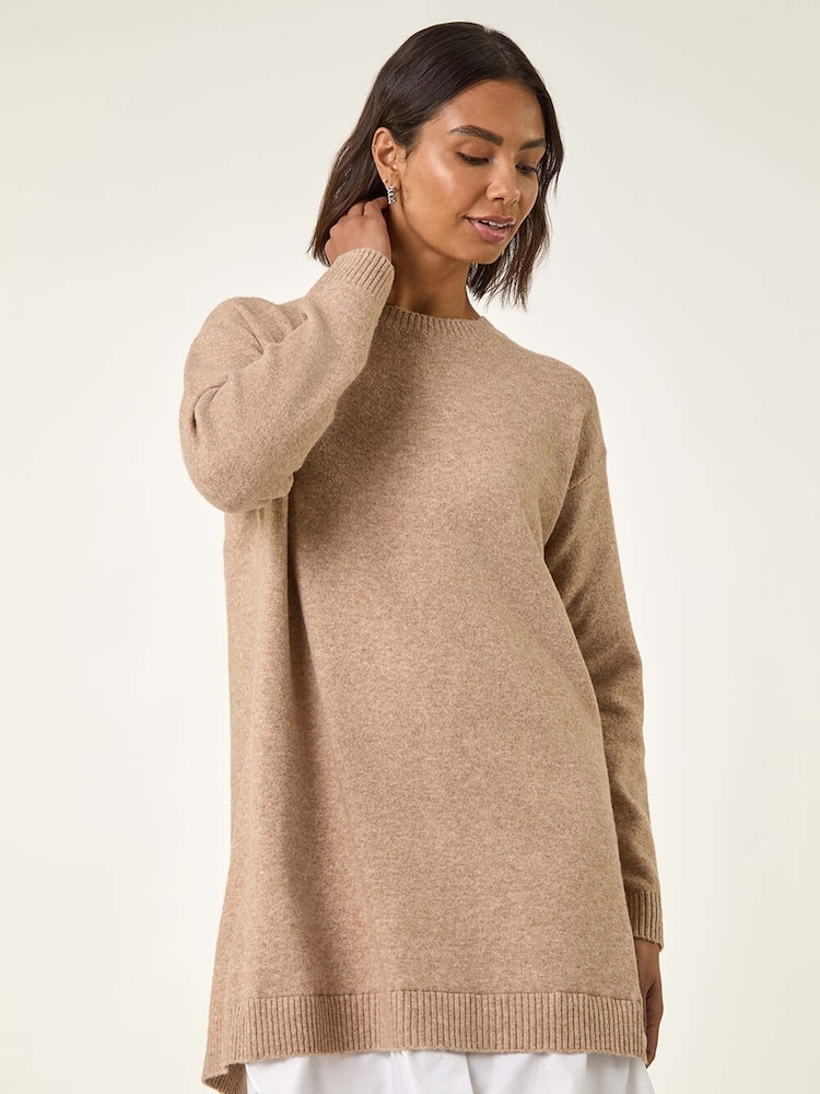 Roman Brown Mock Shirt Knitted Dress - Image 2 of 5