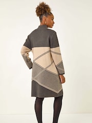 Roman Grey Patchwork Knit Jumper Dress - Image 3 of 5