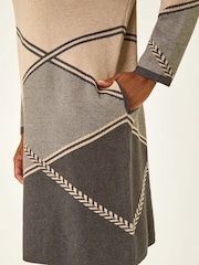 Roman Grey Patchwork Knit Jumper Dress - Image 5 of 5