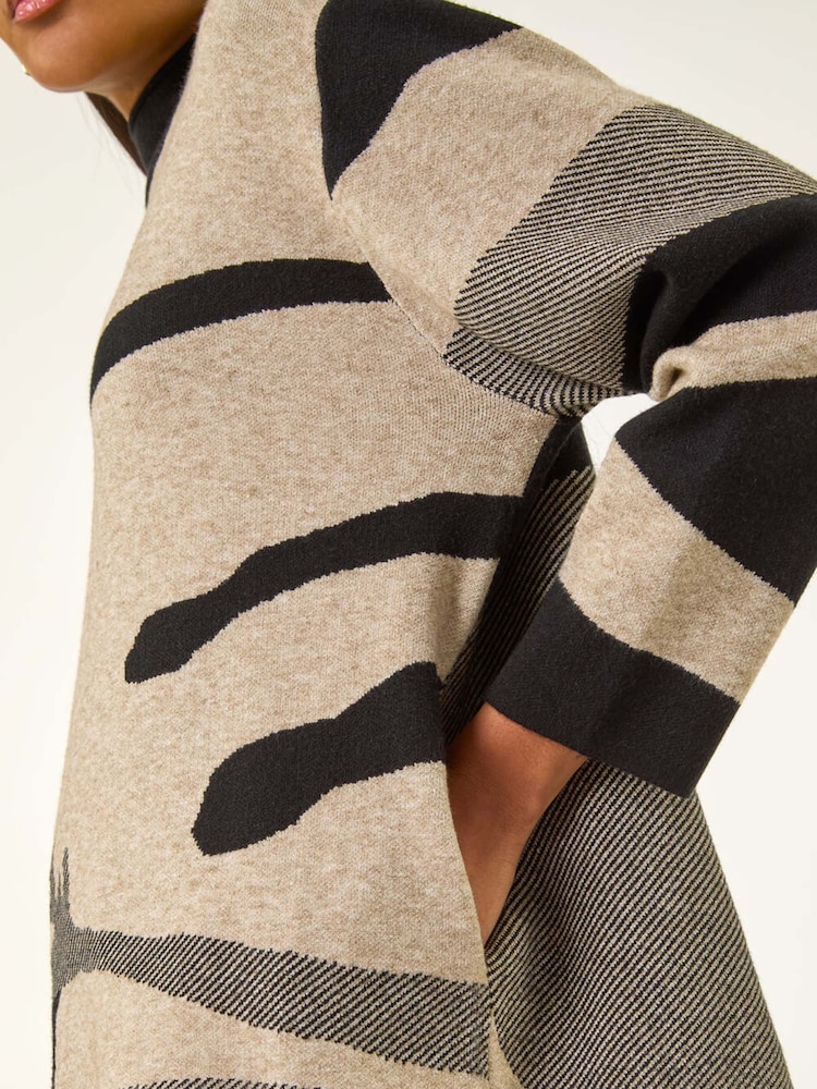 Natural - Roman Abstract Knit High Neck Jumper - Imagem 5 de 5