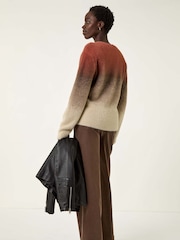 Roman Brown Fluffy Ombre Knit Jumper - Image 3 of 5