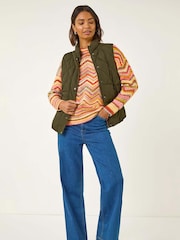 Roman Green Diamond Padded Button Gilet - Image 1 of 5