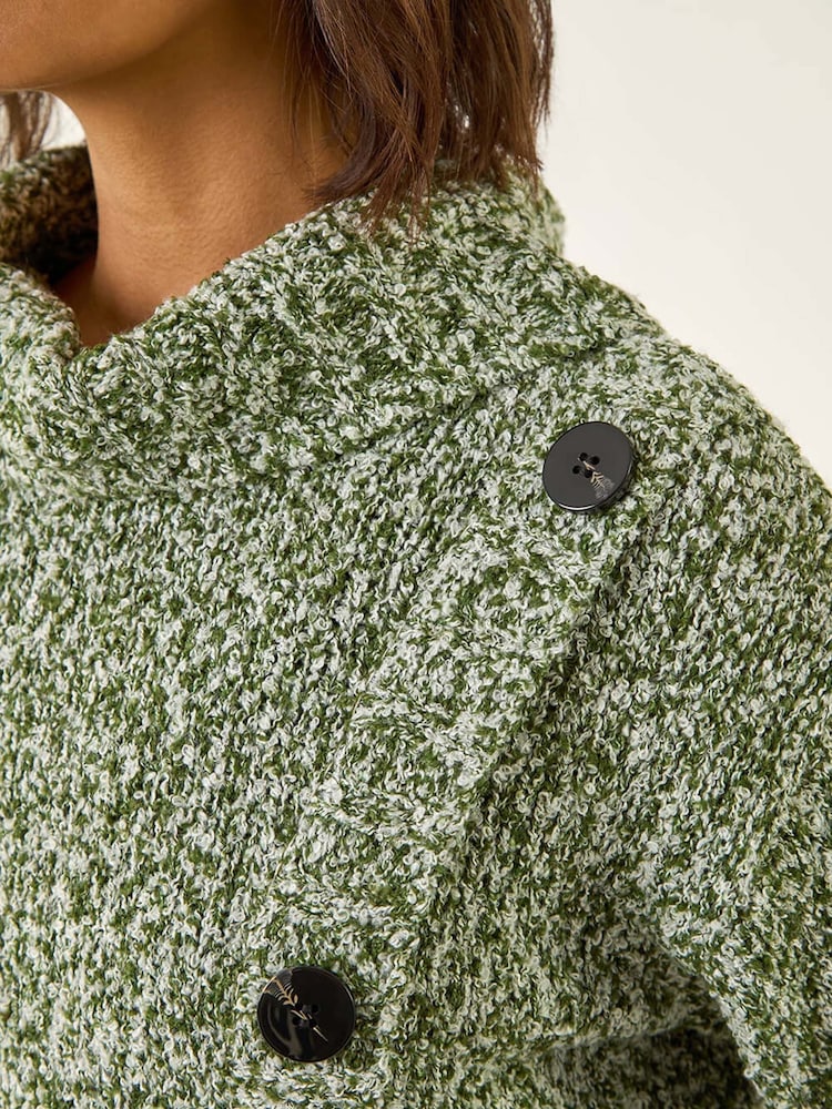 Roman Green Roll Neck Button Detail Jumper - Image 5 of 5 Roman Green Roll Neck Button Detail Jumper - Image 5 of 5