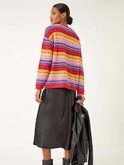 Roman Red Bobble Knit Stripe Jumper - Image 3 of 5