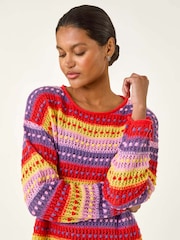Roman Red Bobble Knit Stripe Jumper - Image 4 of 5