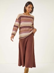 Roman Natural Bobble Knit Stripe Jumper - Image 1 of 5