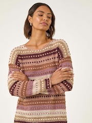 Roman Natural Bobble Knit Stripe Jumper - Image 2 of 5