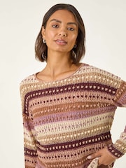 Roman Natural Bobble Knit Stripe Jumper - Image 4 of 5