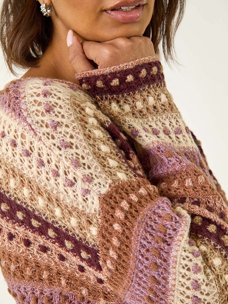 Roman Natural Bobble Knit Stripe Jumper - Image 5 of 5