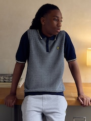 Lyle & Scott Waffle Knitted Polo Shirt - Image 4 of 6